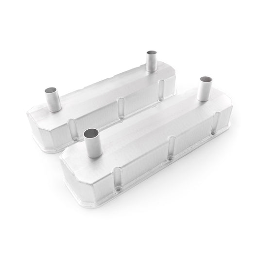 Chevy BBC 454 Satin Fabricated Circle Track Valve Covers - Tall w/ 4 x Tubes