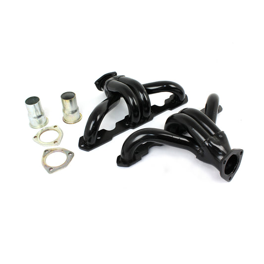 Colectores de escape negros de 1 5/8" para bloque Chevy SBC 350