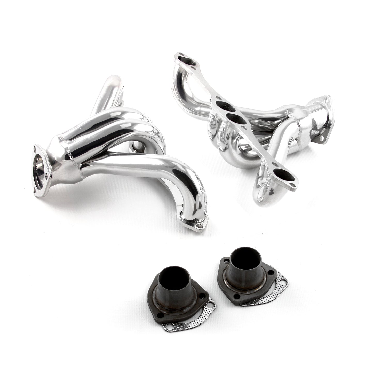 Colectores de escape de acero inoxidable con reductores y bloque de 1 5/8" para Chevy SBC 350