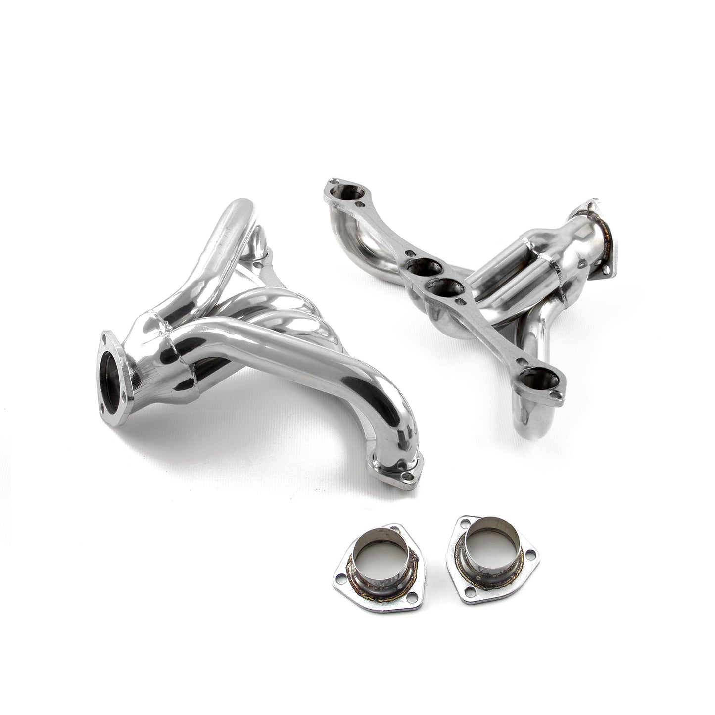 Chevy SBC 350 1 5/8" Block Hugger Stainless Steel Exhaust Headers (Angle Plug Heads)