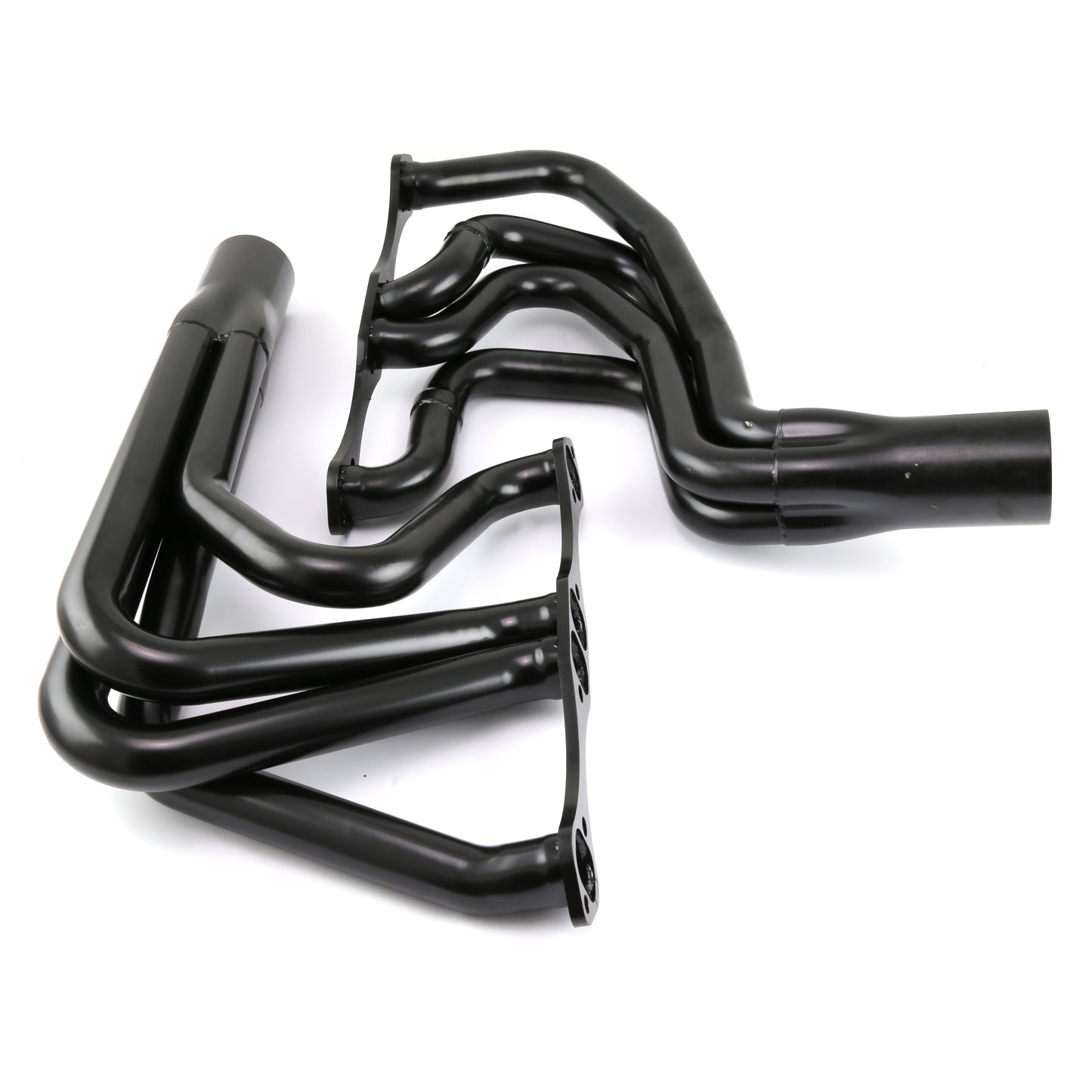 Colectores de escape de acero dulce modificados IMCA para Chevy SBC 350 - Negro