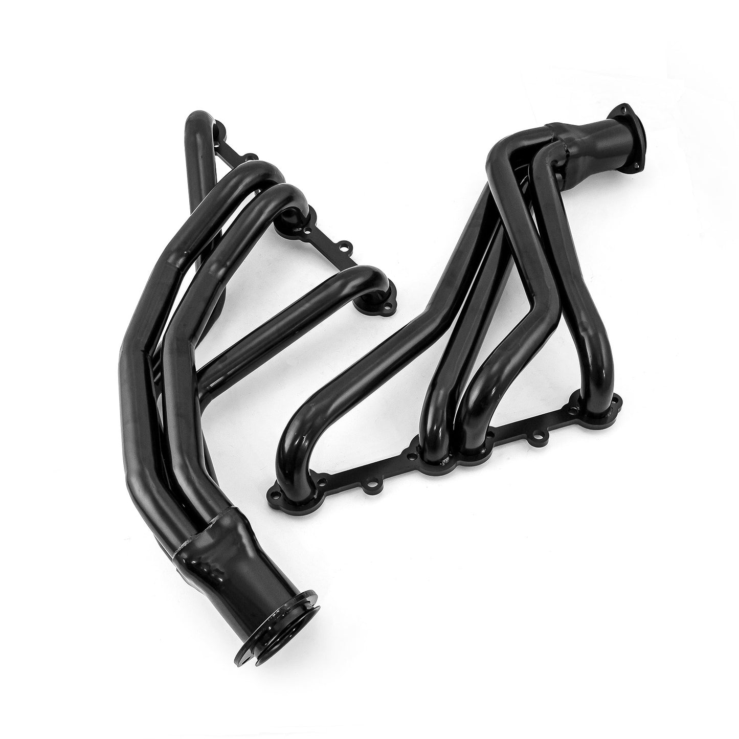 Colectores de escape negros para camioneta Chevy SBC 350 (1966-1987)