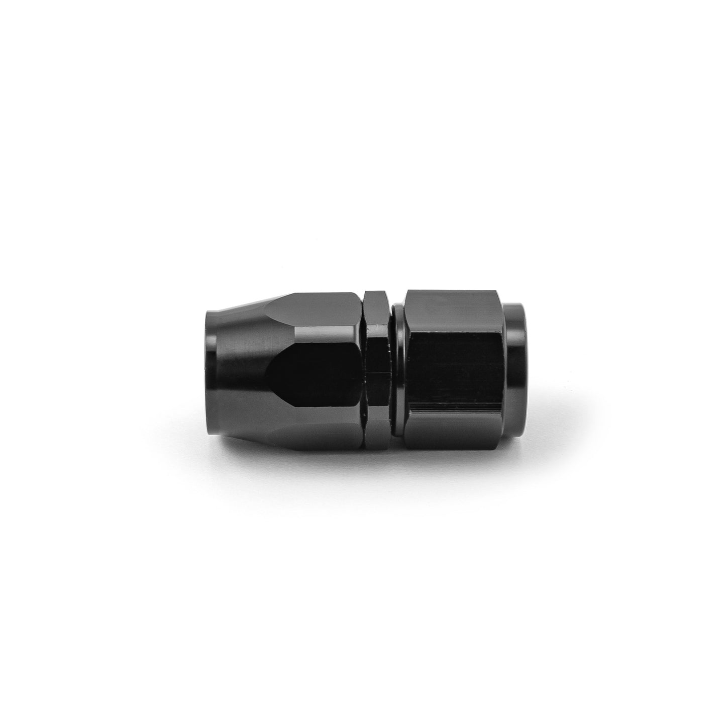 Accesorio de extremo de manguera giratorio recto -10 AN de aluminio anodizado negro