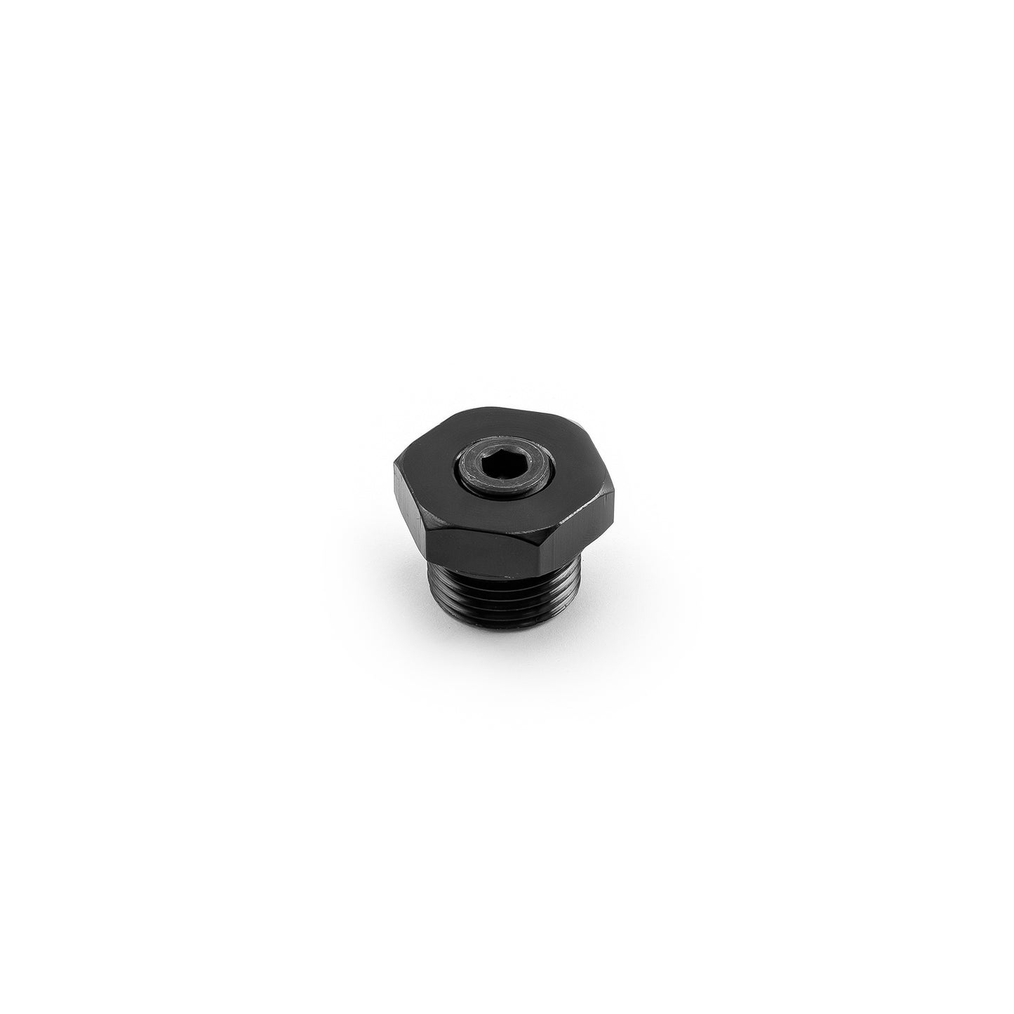 Accesorio de tapón de puerto ORB de cabeza hexagonal -10 AN con junta tórica de aluminio anodizado negro