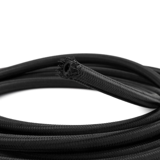 -6 AN 5/16" Black Nylon Fuel Oil Braided Hose Line - 4m / 13ft