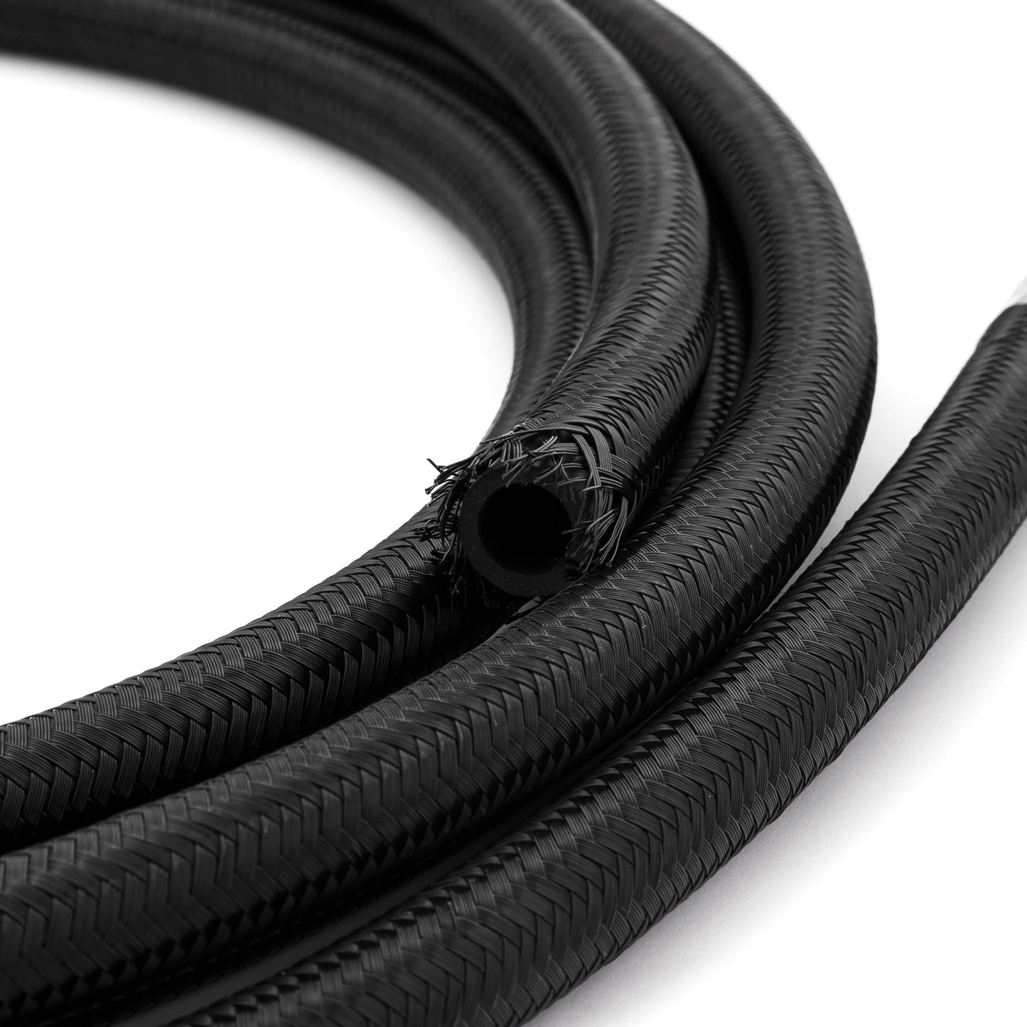 Manguera trenzada de nailon negro de 7/16" para combustible y aceite, 8 AN, 4 m/13 pies