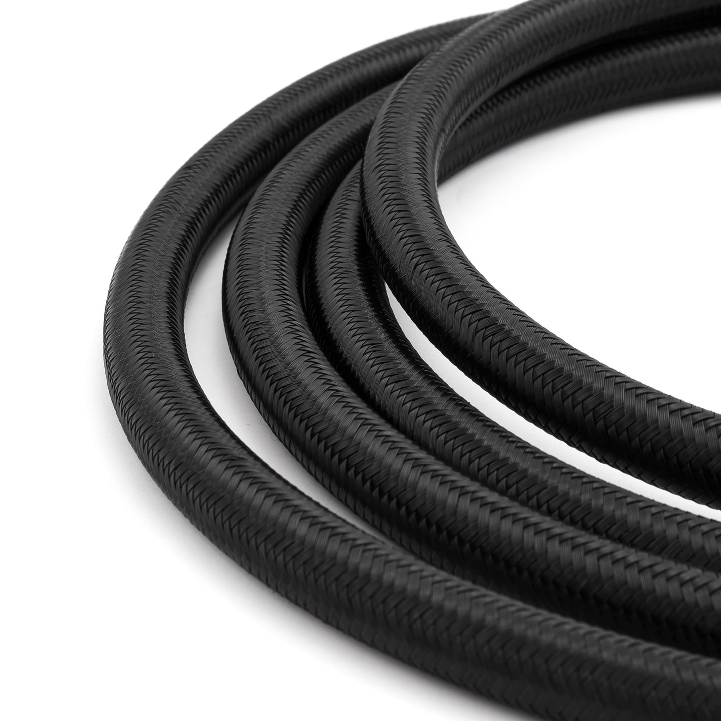 Manguera trenzada de nailon negro de 7/16" para combustible y aceite, 8 AN, 4 m/13 pies