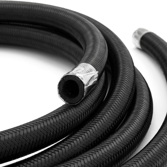 -10 AN 9/16" Black Nylon Fuel Oil Braided Hose Line - 4m / 13ft