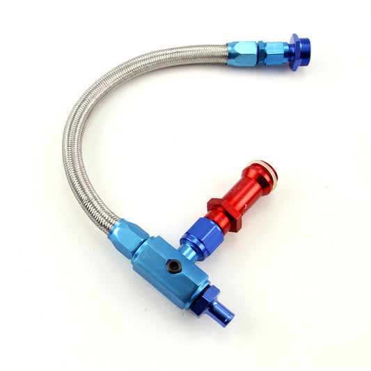 7/8" x 20 Braided Carburettor Fuel Inlet Line (Suits: Holley) + Gauge