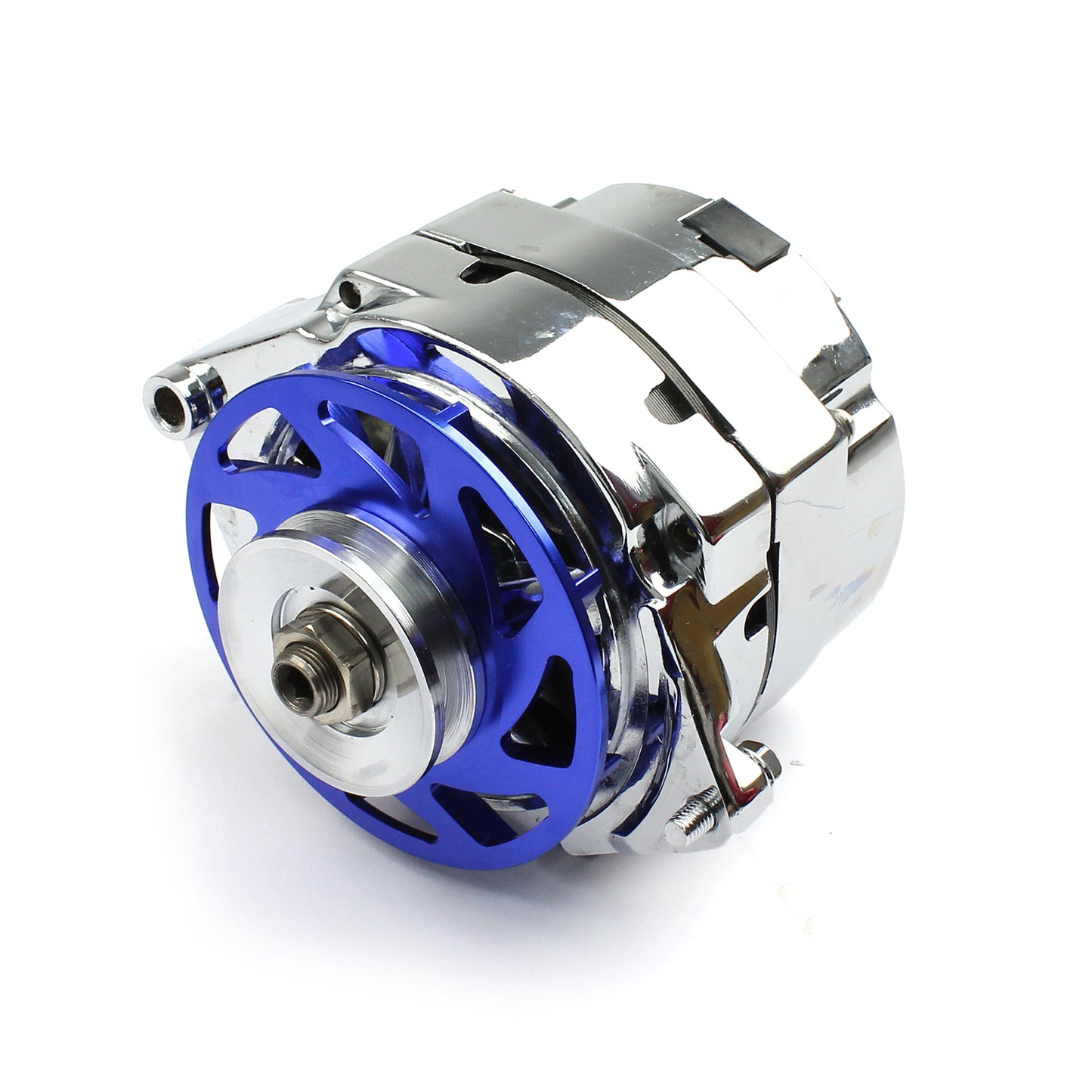 GM 100 Amp 1 Wire Internal Regulator High Output Alternator w/ Billet Fan Blue