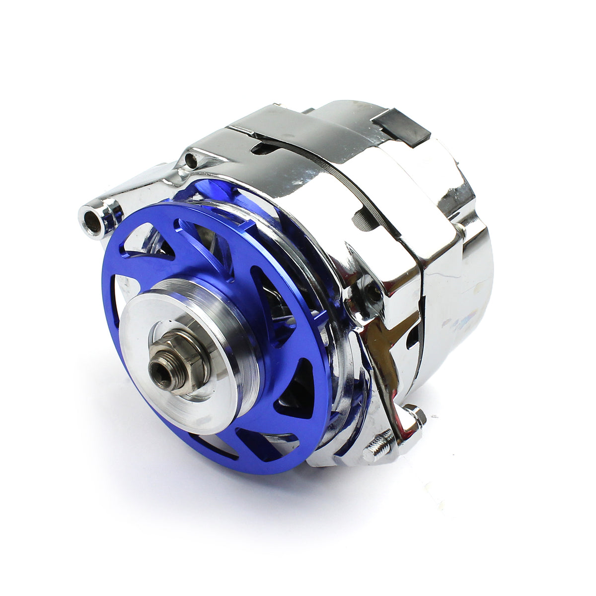 Alternador GM de 100 A con regulador interno de 1 cable y alto rendimiento con ventilador de palanquilla, color azul