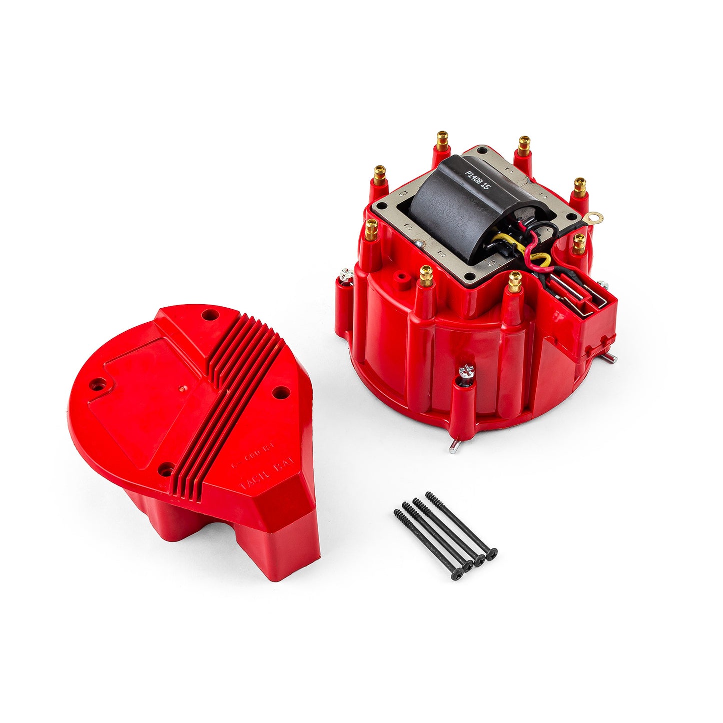 Kit de actualización de tapa de distribuidor HEI, rotor de bobina de 65 000 rpm, color rojo