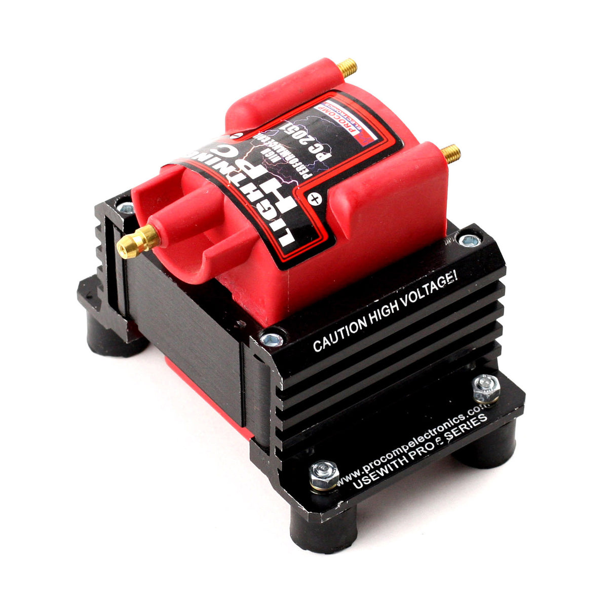 Bobina de encendido universal HPC/HCV Race de 12 V, de alto rendimiento, macho externo, con núcleo E, color rojo