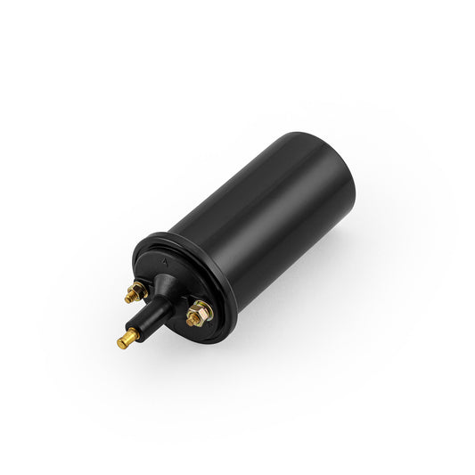 Bobina de encendido electrónica redonda de 12 V, macho, rellena de aceite, color negro