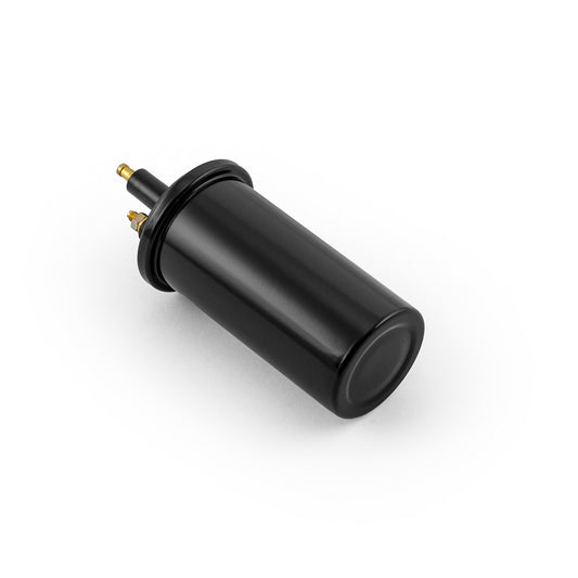 12V Electronic Round Oil Filled Male Round Canister Ignition Coil Black