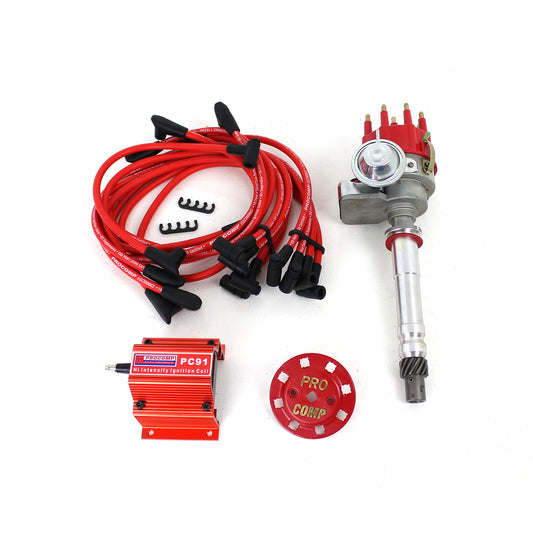 Distribuidor listo para usar con bobina y cables conductores para Chevy SBC 350 BBC 454