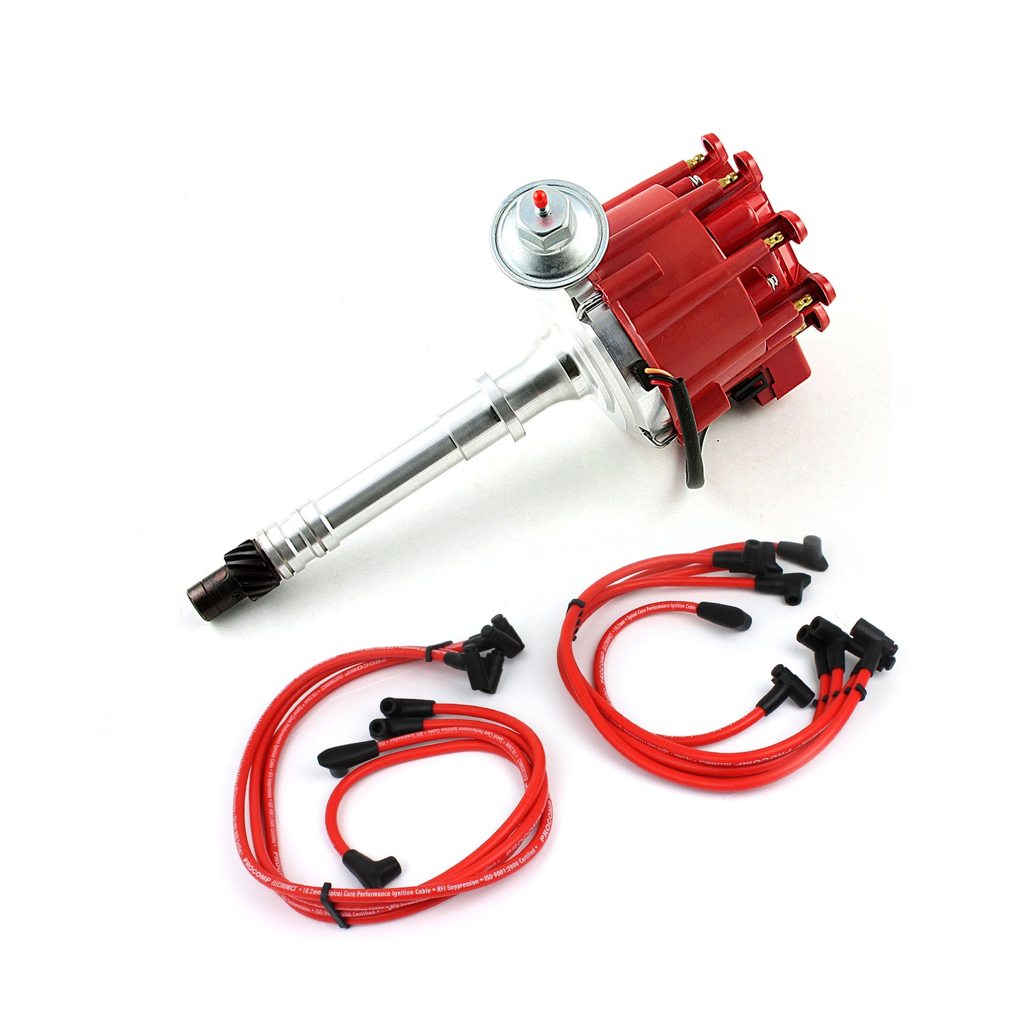 Distribuidor Chevy SBC 350 BBC 454 65K Coil Thunder HEI con cables de bujía de 10,5 mm