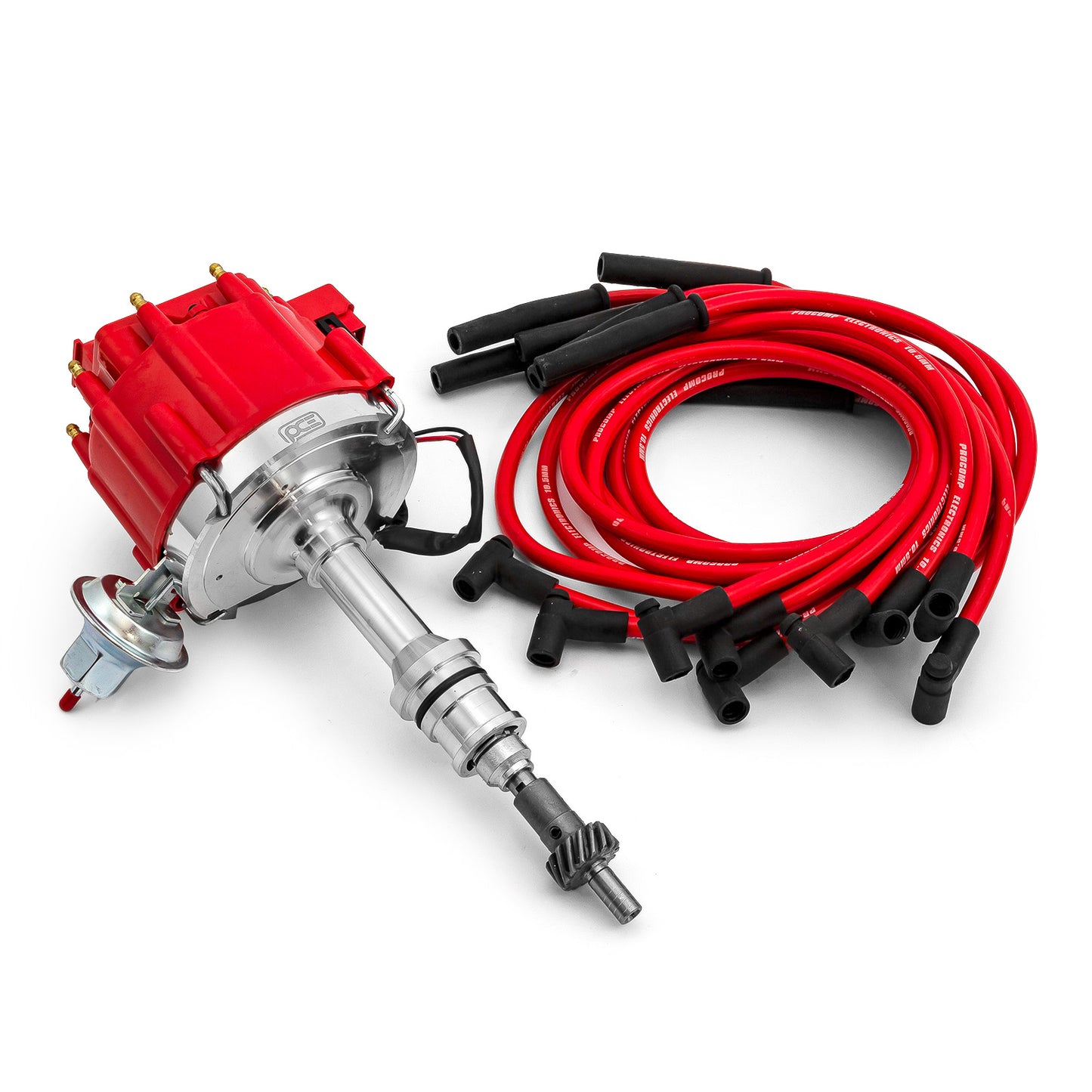 Distribuidor Ford 289 302 Windsor 65K Coil Thunder HEI con cables de bujía de 10,5 mm