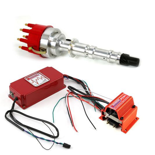 Distribuidor de aluminio billet 6AL CDI y kit de bobina de encendido para Chevy 348 409 Pro