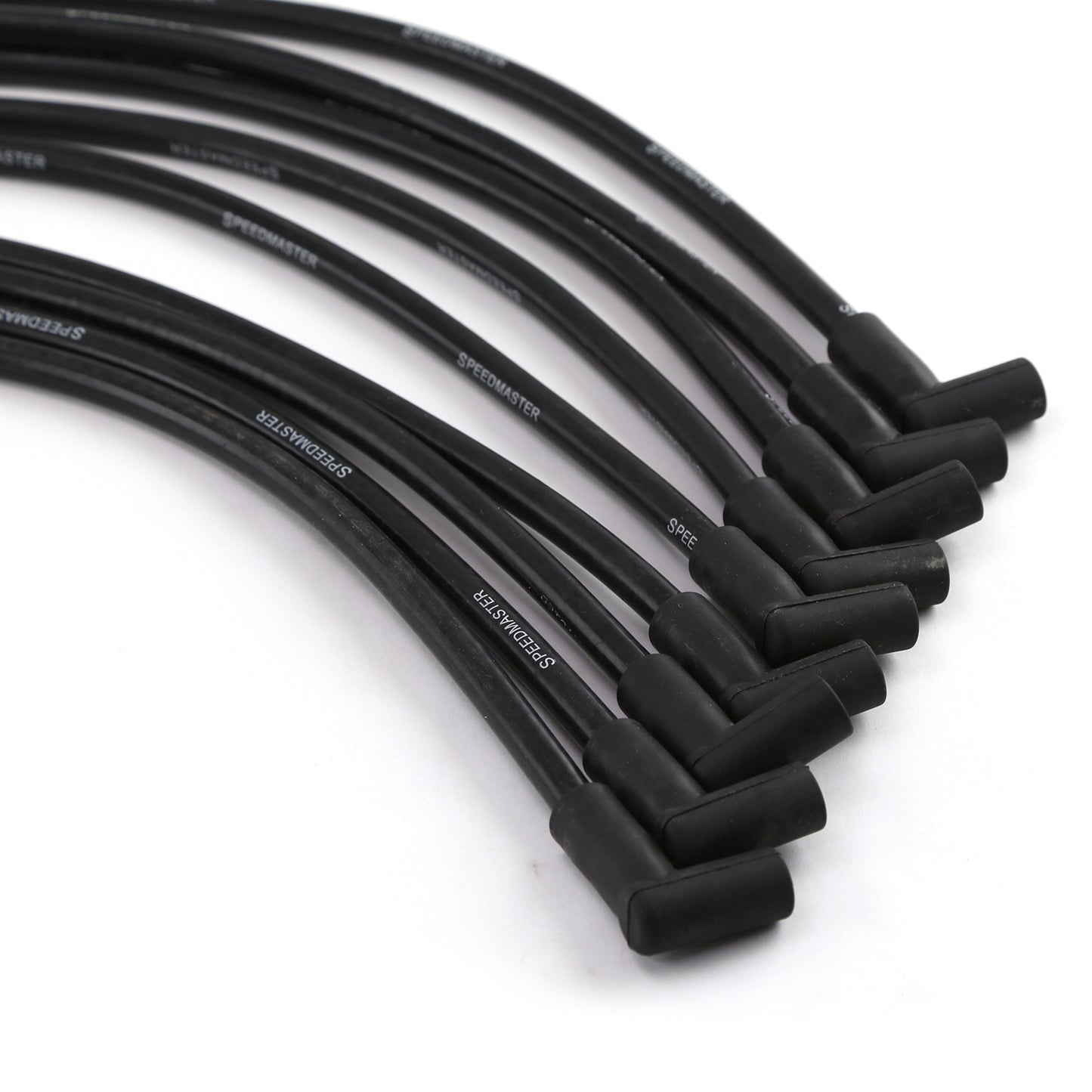 Universal 90 Deg to 90 Deg Over Covers Male Black Spark Plug Wires Suits Chevy