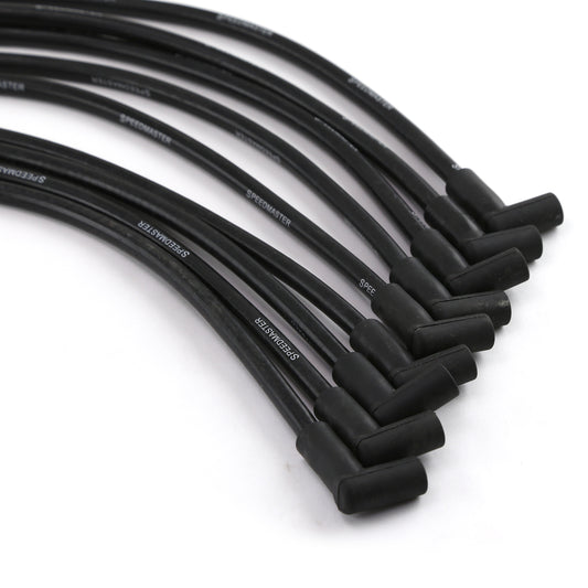Universal 90 Deg to 90 Deg Over Covers Male Black Spark Plug Wires Suits Chevy