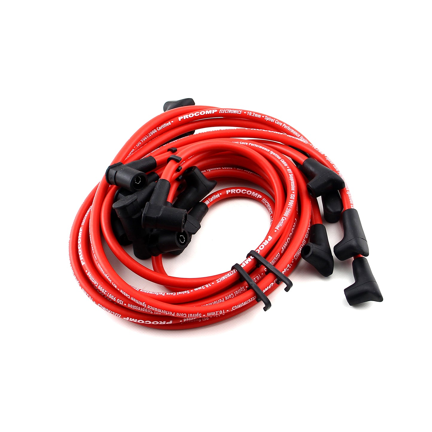 Universal 90 Deg to 90 Deg Under Covers Female Red Spark Plug Wires Suits Chevy