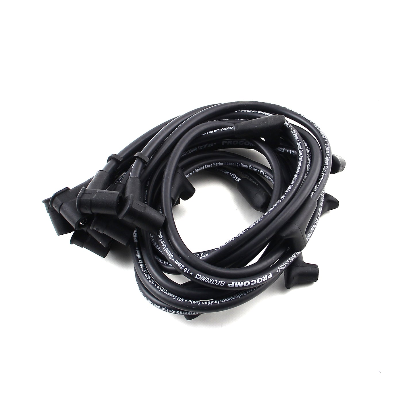 Universal 90 Deg to 90 Deg Under Covers Female Black Spark Plug Wires suit Chevy