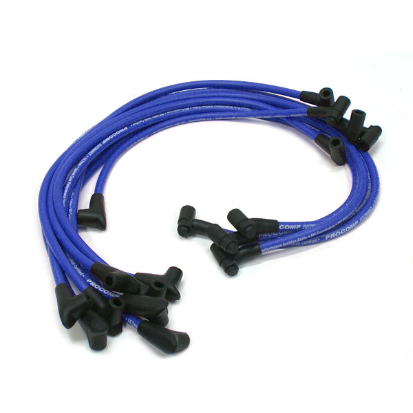 Cables de bujía macho azules universales de 90 grados a 90 grados debajo de las cubiertas, compatibles con Chevy
