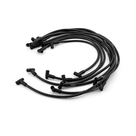Universal 90 Deg to 90 Deg Under Covers Male Black Spark Plug Wires Suits Chevy