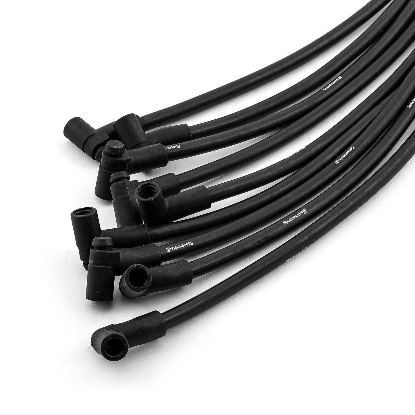 Universal 90 Deg to 90 Deg Under Covers Male Black Spark Plug Wires Suits Chevy