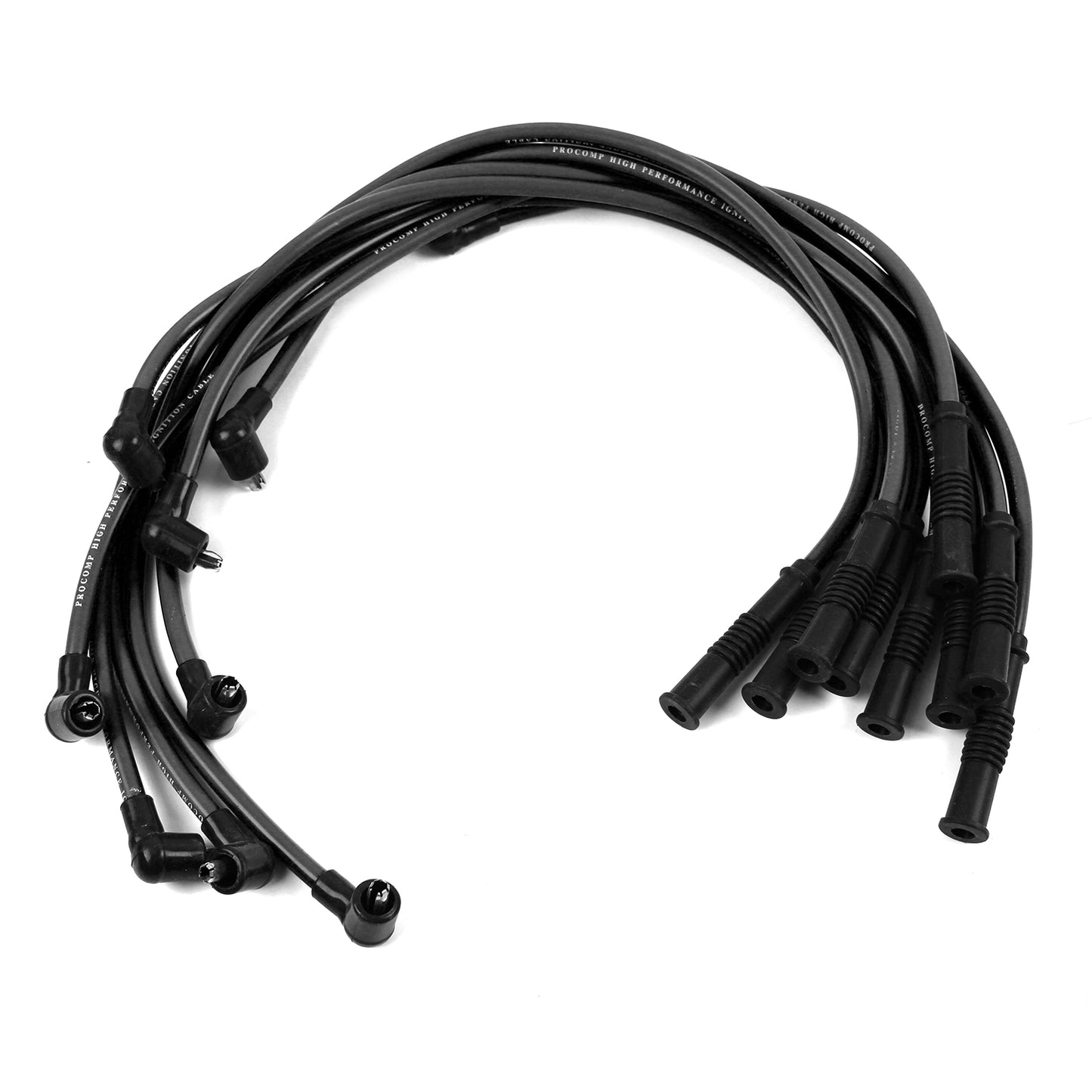 Cables de bujía universales de 90 grados a rectos (hembra), color negro (compatibles con Ford)