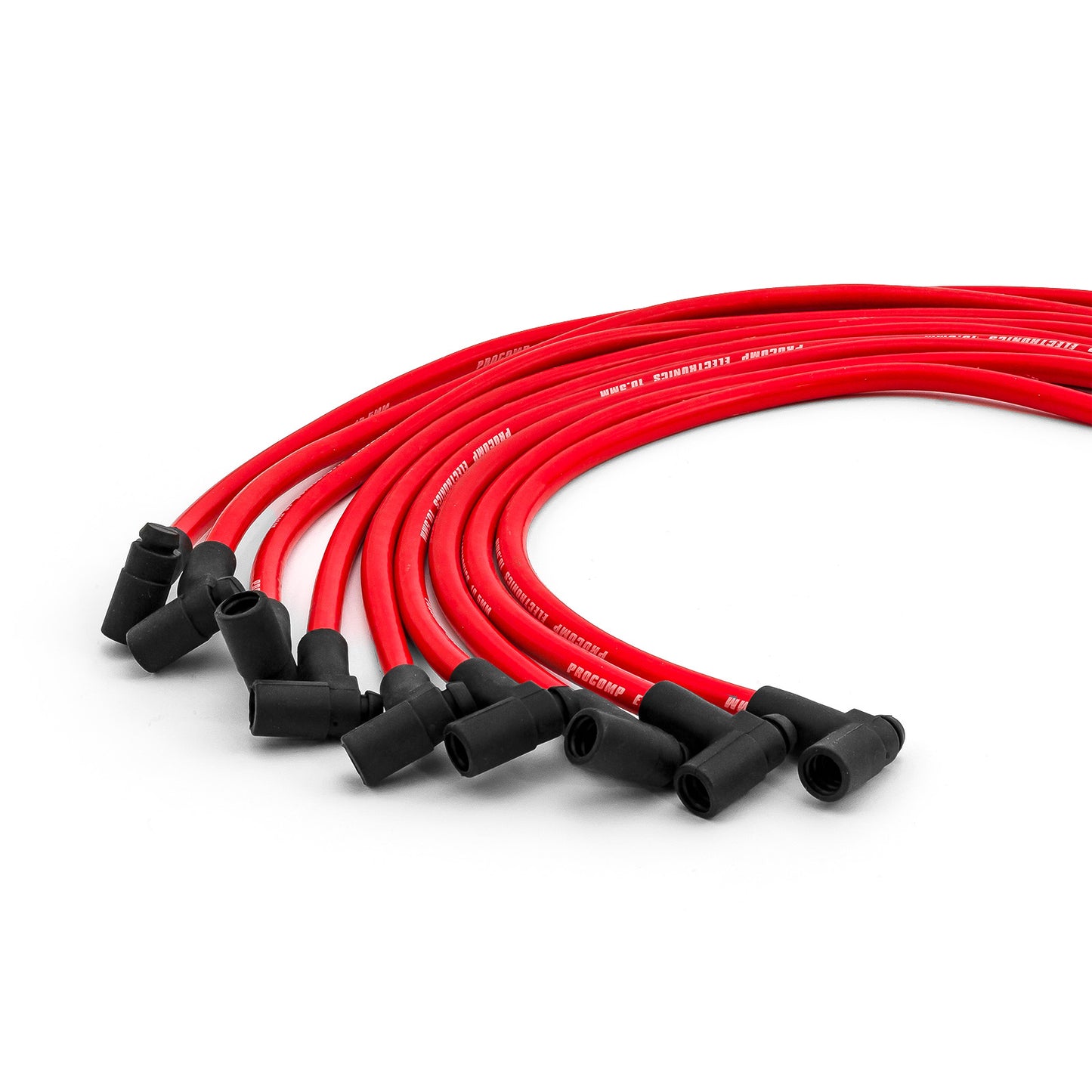 Cables de bujía universales de 90 grados a rectos - Macho - Rojos (Compatibles con Ford)