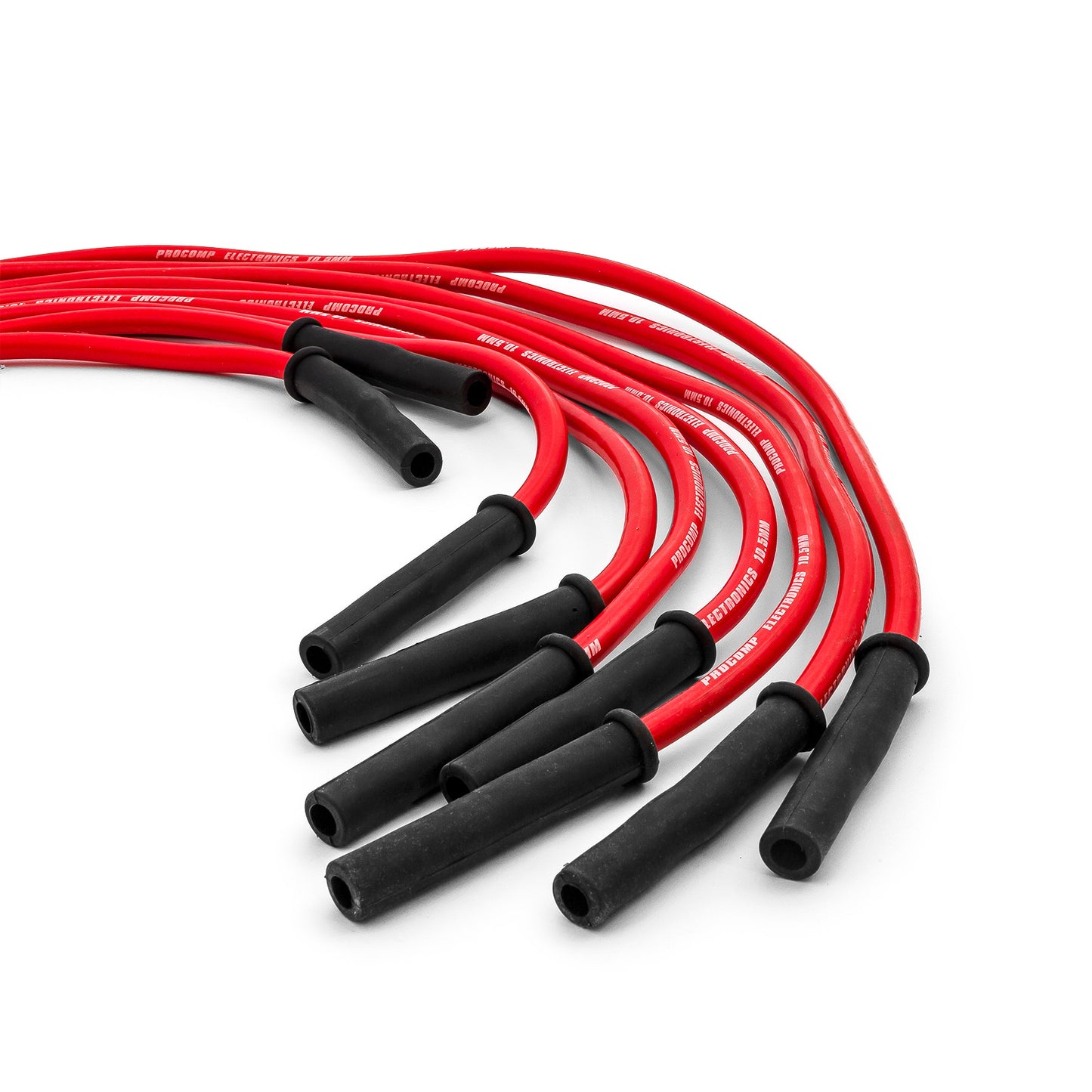 Universal 90 Deg to Straight - Male - Red Spark Plug Wires (Suits Ford)