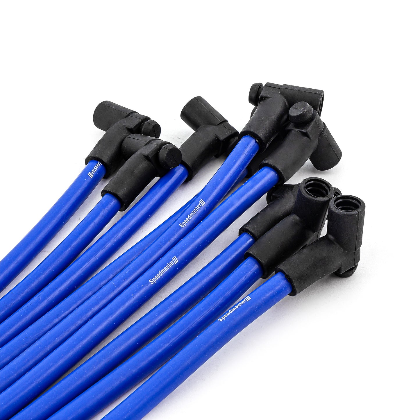 Cables de bujía universales de 90 grados a rectos - Macho - Azules (Compatibles con Ford)