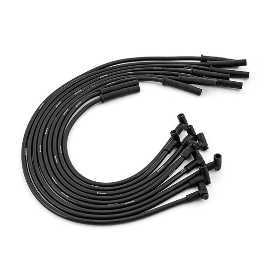 Cables de bujía universales de 90 grados a rectos (macho) - Negros (Compatibles con Ford)