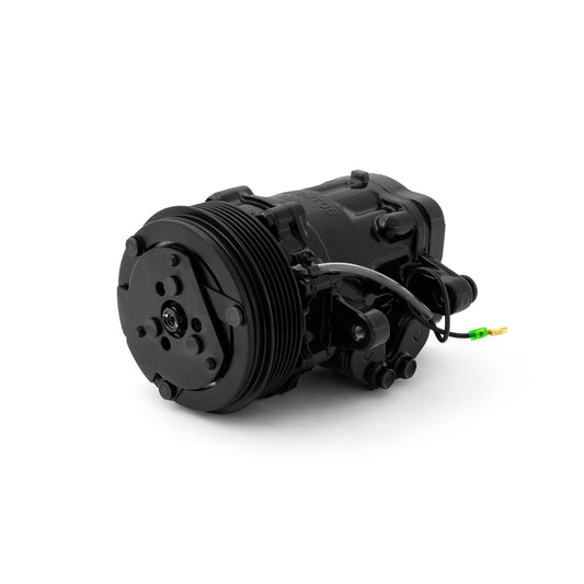 Compresor de aire acondicionado de cuerpo pequeño, negro, estilo Sanden 7176, con correa serpentina