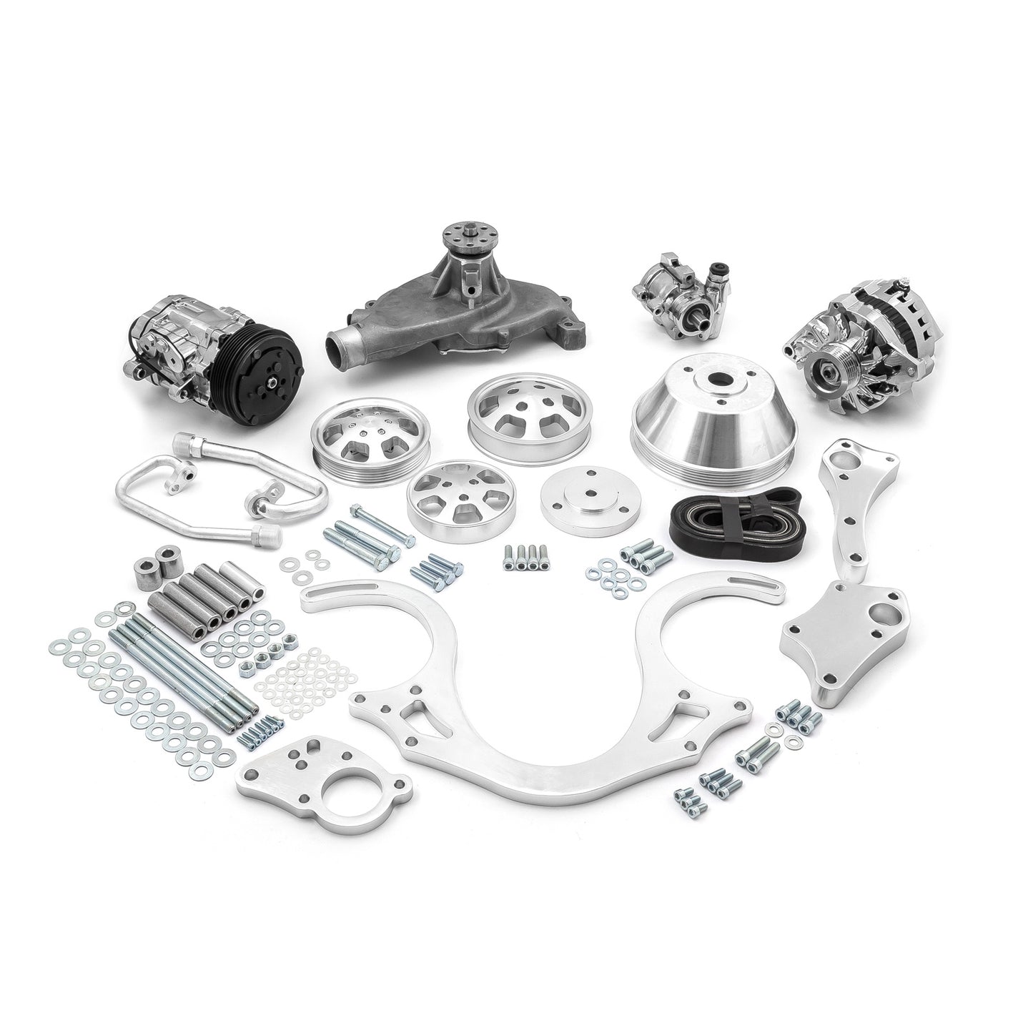 Chevy BBC 454 Aluminum Complete Serpentine Belt Drive System Kit