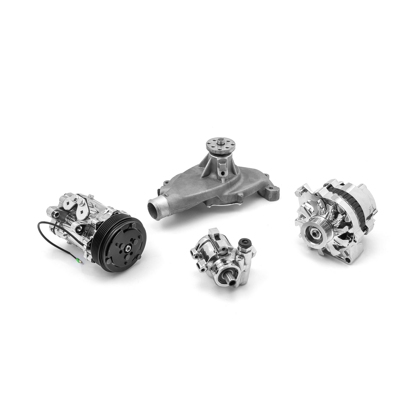 Kit completo de sistema de transmisión por correa serpentina de aluminio para Chevy BBC 454