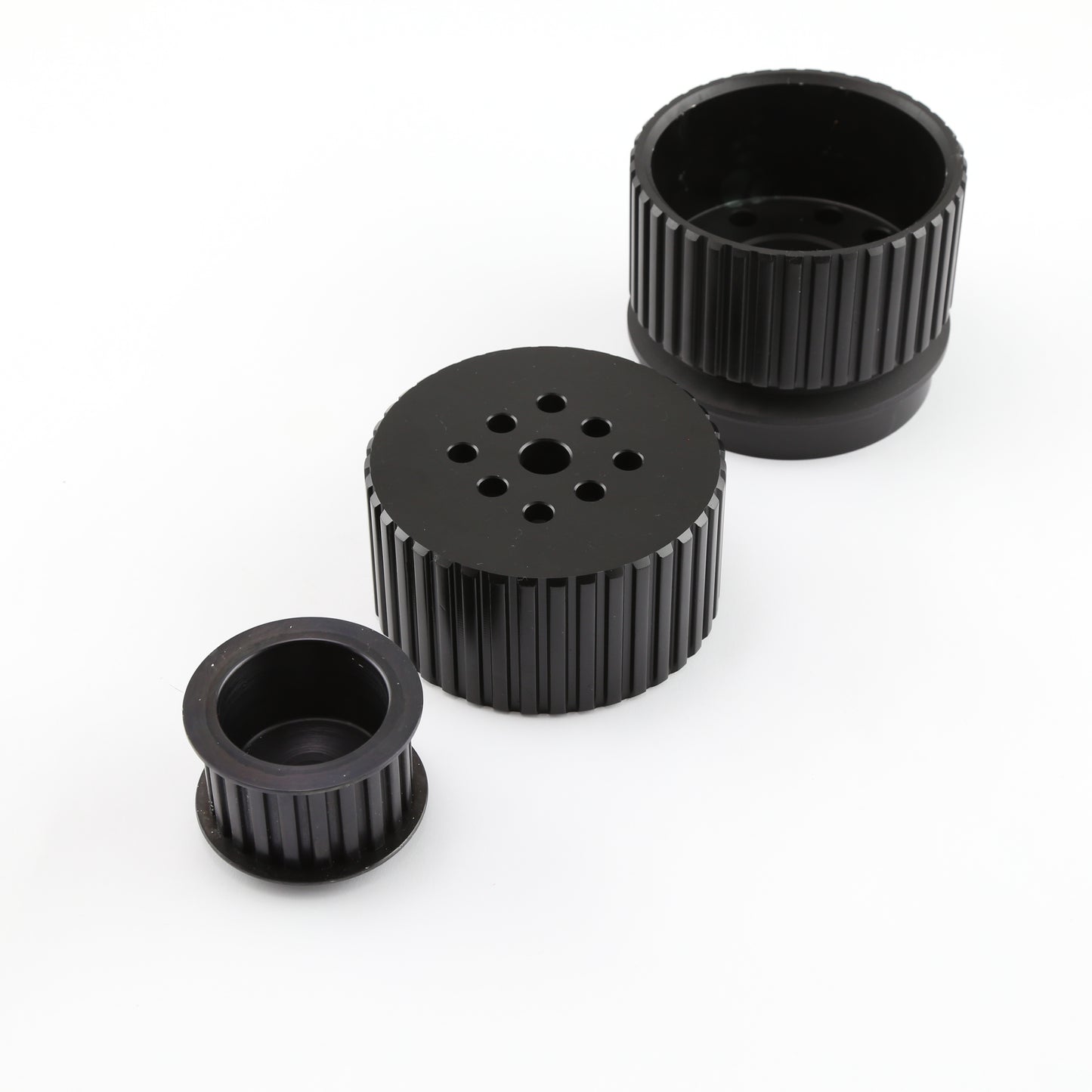 Long Gilmer Crank Alternator and Water Pump Pulleys Only - Black