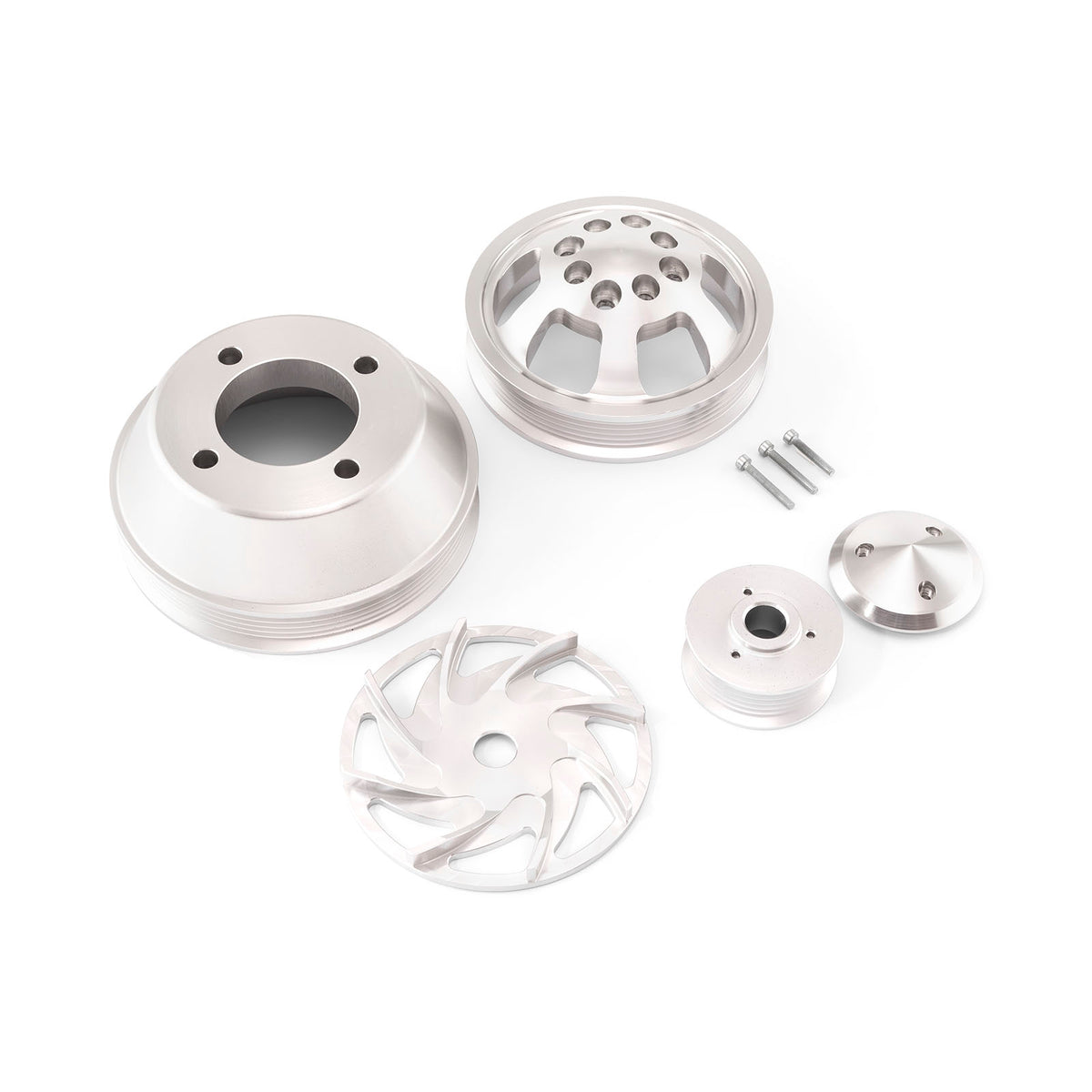Ford SB 289 302 351W 351C Serpentine Billet Aluminum Pulley Kit