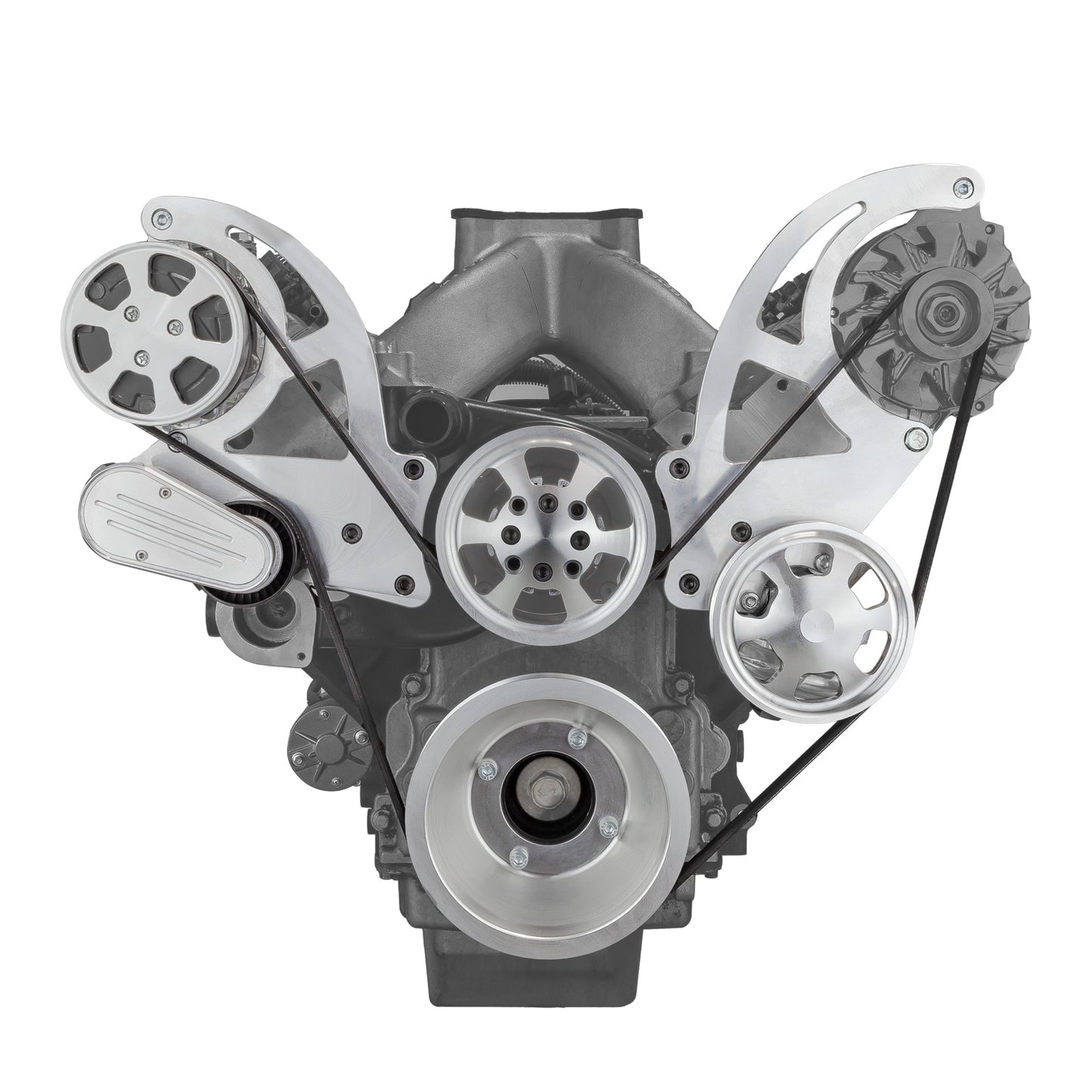 Kit completo de polea serpentina de motor de aluminio para Chevy GM LS1 LS2 LS3 LS6
