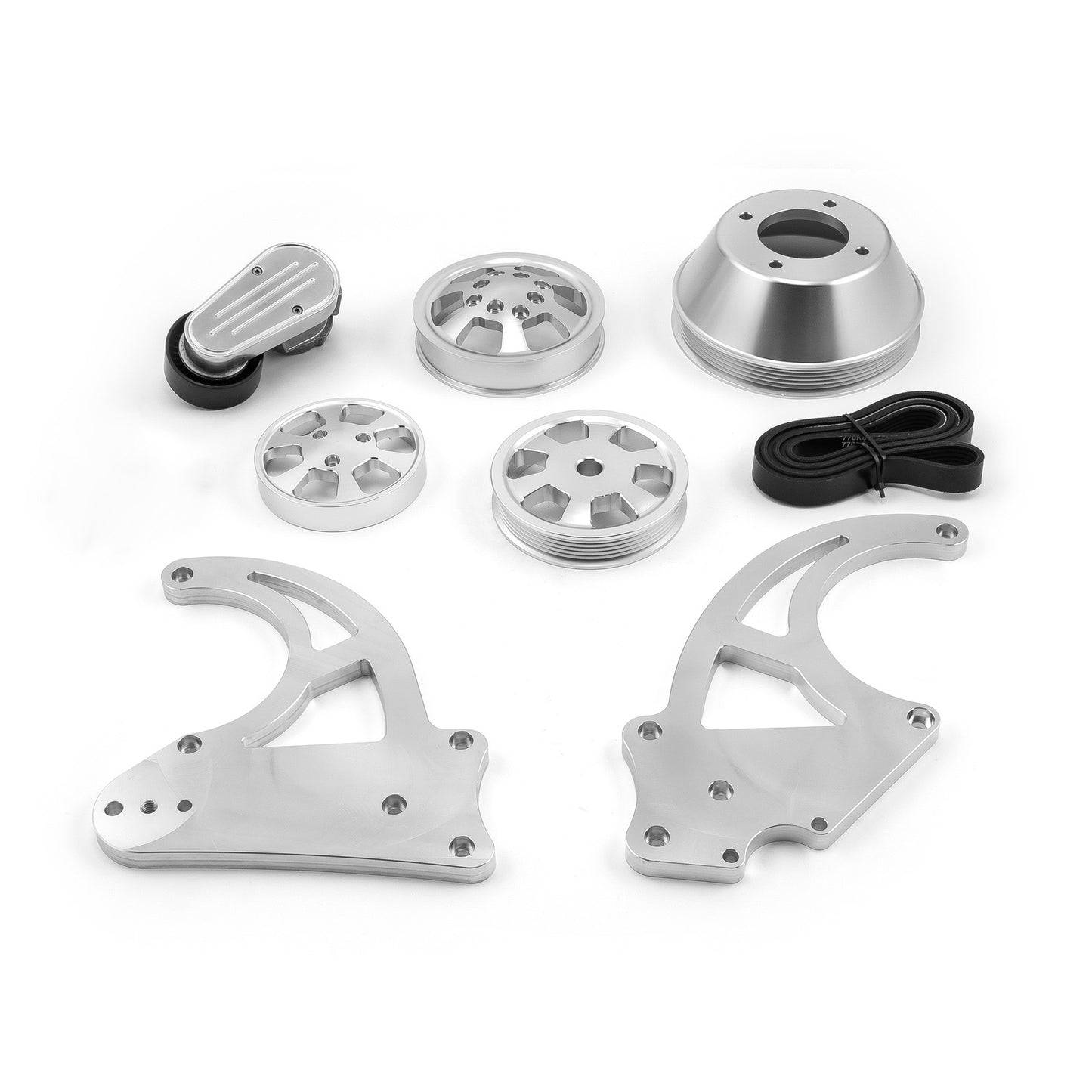 Kit completo de polea serpentina de motor de aluminio para Chevy GM LS1 LS2 LS3 LS6