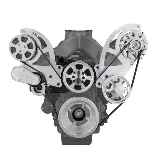 Kit completo de sistema de transmisión por correa serpentina de aluminio para Chevy GM LS1 LS2 LS3 LS6