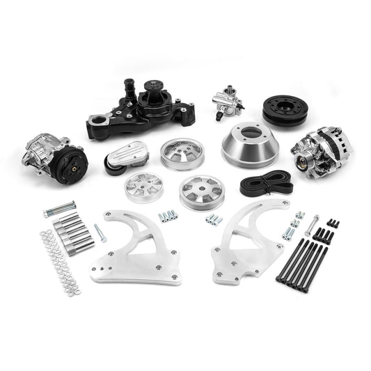 Kit completo de sistema de transmisión por correa serpentina de aluminio para Chevy GM LS1 LS2 LS3 LS6