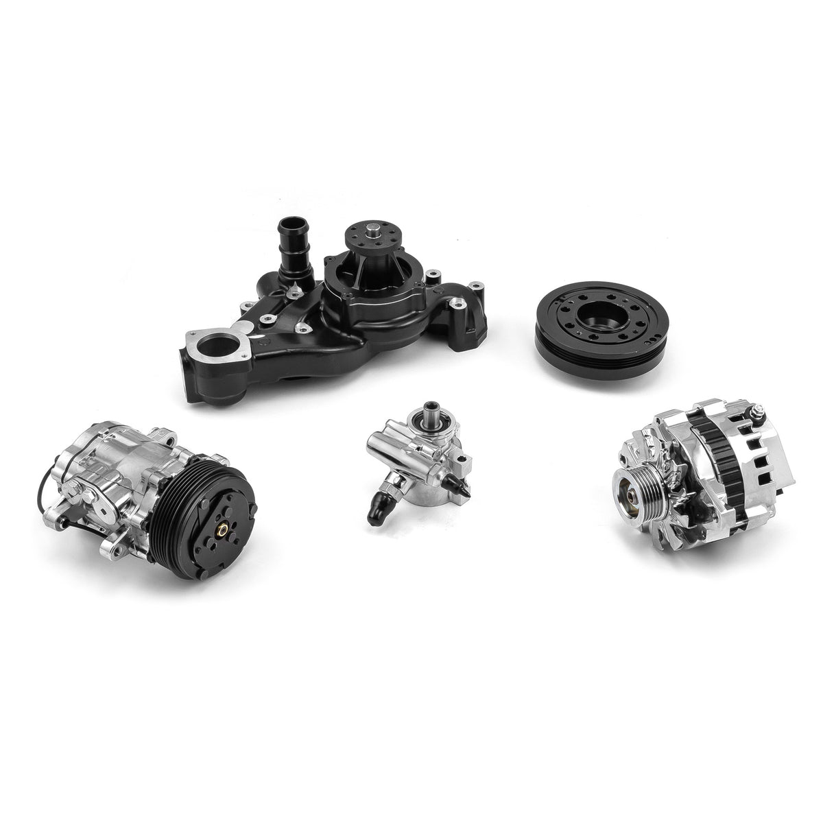Kit completo de sistema de transmisión por correa serpentina de aluminio para Chevy GM LS1 LS2 LS3 LS6