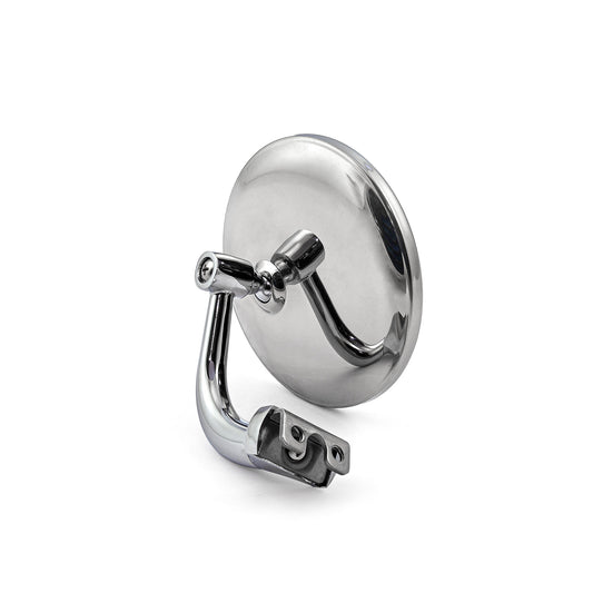 Espejo redondo de acero inoxidable pulido de 4" (estilo mirilla) - Compatible con puertas izquierda y derecha