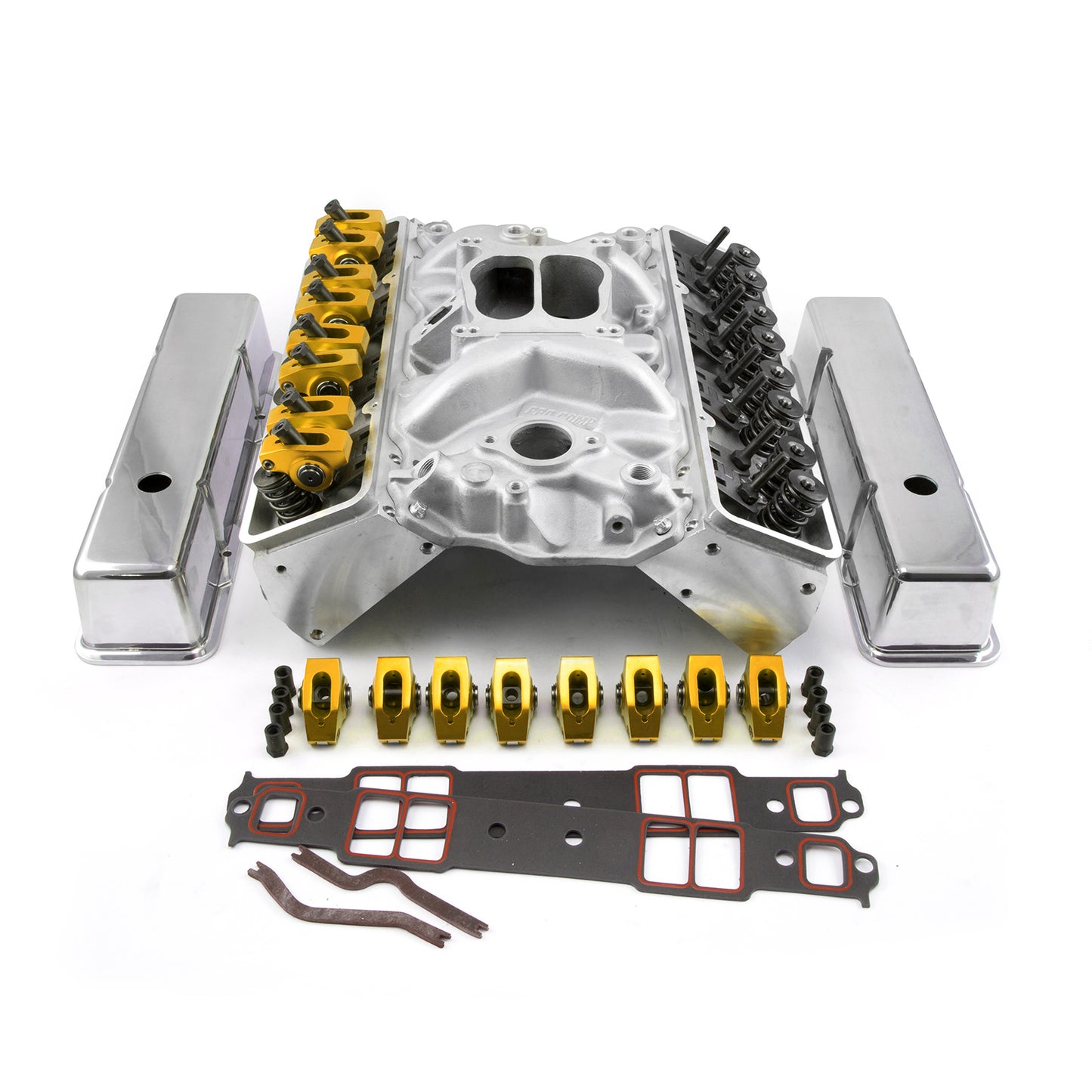 Kit combinado de culata de cilindro hidráulico de bujía recta Chevy SBC 350 con extremo superior
