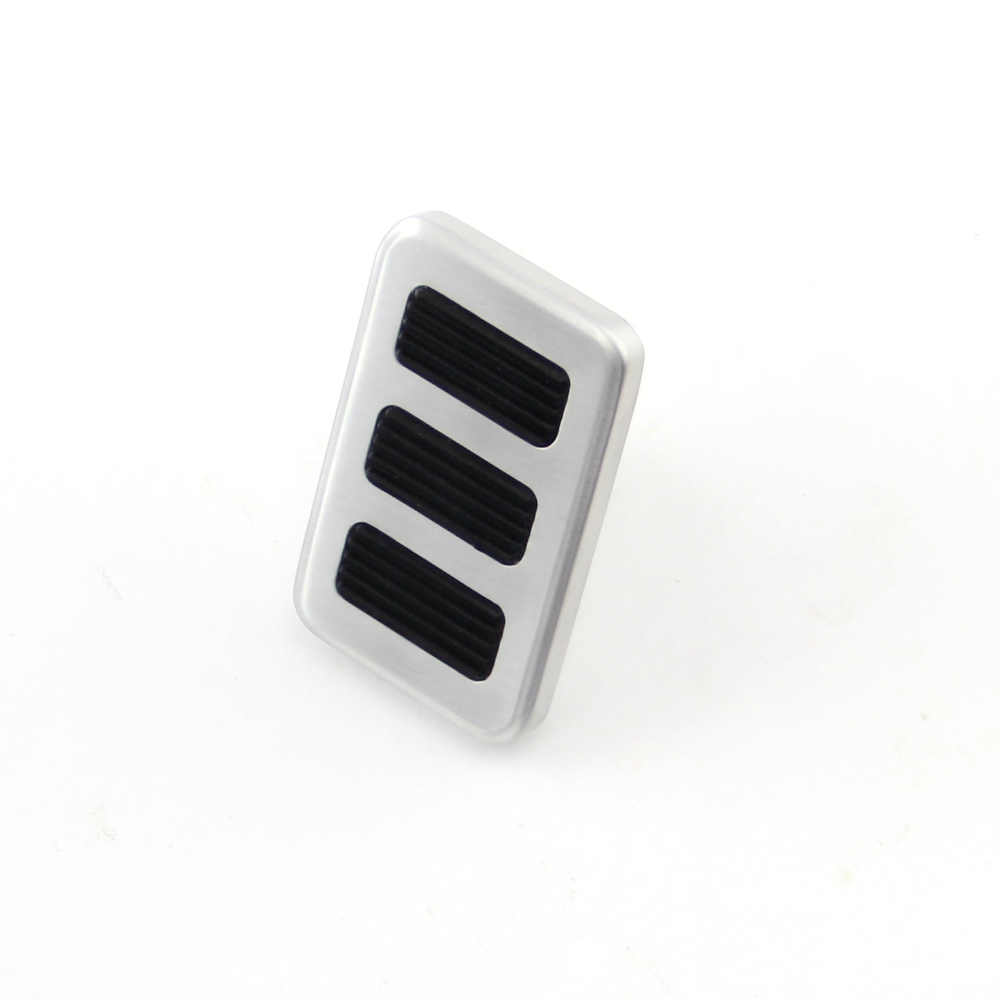 Pedal de freno cromado de 2" x 3 1/8" con 3 insertos de goma