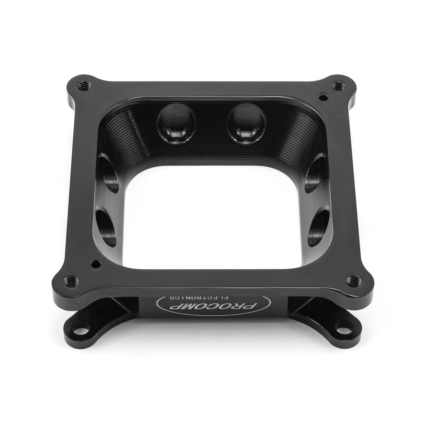 Aluminum 4150 to 4500 CNC Machined Carburetor Spacer w/ Bust Pannels