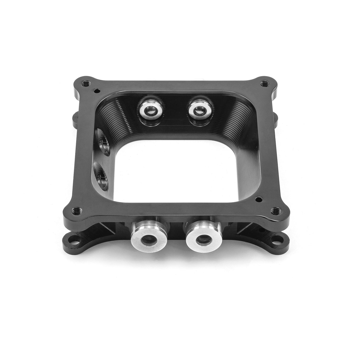 Espaciador de carburador de aluminio 4150 a 4500 mecanizado por CNC con válvulas de retención de panel de ruptura